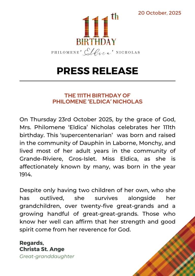 Mrs. Philomene ‘Eldica’ Nicholas 111th Birthday